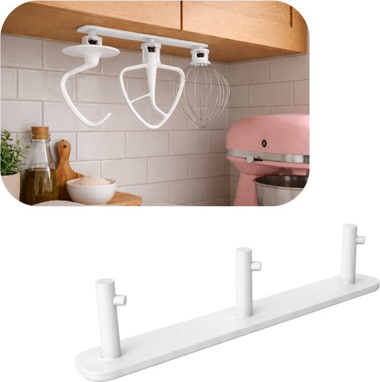 kitchenaid Mixkoppen houder - KitchenAid-mixerhouder - Wit - kitchen aid - kitchenaid accesoires - zelfklevend -