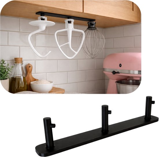 kitchenaid Mixkoppen houder - KitchenAid-mixerhouder - zwart - kitchen aid - kitchenaid accesoires - zelfklevend -