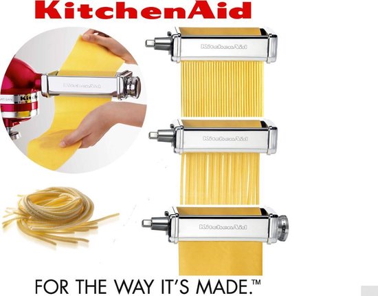 KitchenAid Pastaroller en- snijder - accessoire set van 3 stuks - 5KSMPRA van KitchenAid