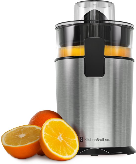 KitchenBrothers Citruspers - 0.5L - Handmatig - Sinaasappelpers en Citroenpers - Met Uitloop - RVS van Merkloos