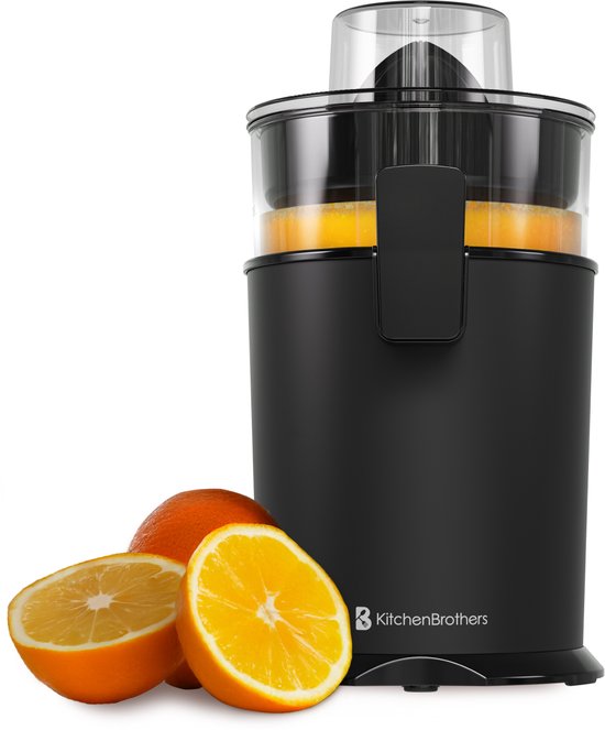 KitchenBrothers Citruspers - 0.5L - Handmatig - Sinaasappelpers en Citroenpers - Met Uitloop - Zwart van Merkloos