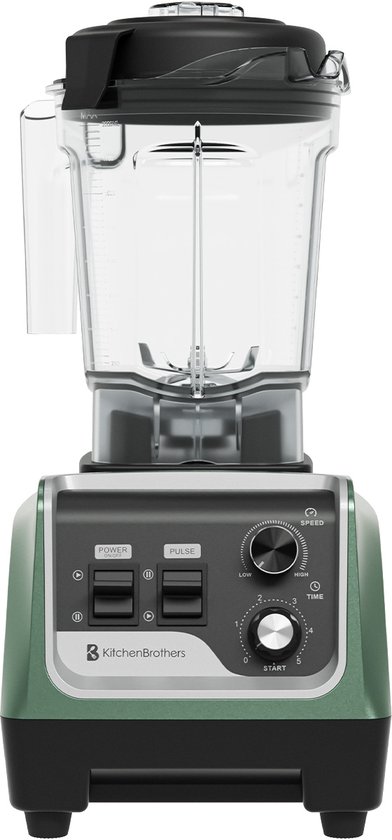 KitchenBrothers Power Blender - 1600W - 2L - Smoothie Maker - IJscrusher - Pastelgroen van KitchenBrothers