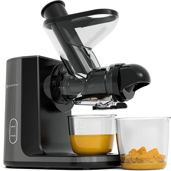 KitchenBrothers Slowjuicer - Juicer - Groenten en Fruitpers - 43 mm en 60 mm invoer - 400 ml - Grijs van KitchenBrothers