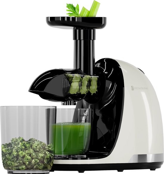 KitchenBrothers Slowjuicer - Juicer - Groenten en Fruitpers - 700ml - Met Pulpreservoir - Juice Maker - Champagne van KitchenBrothers