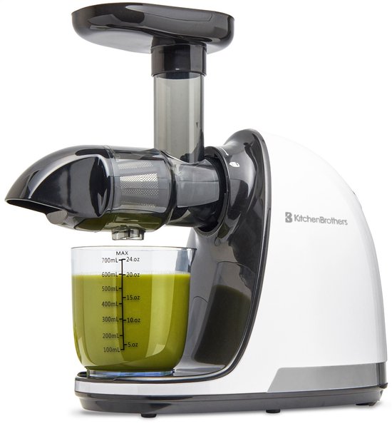 KitchenBrothers Slowjuicer - Juicer - Groenten en Fruitpers - 700ml - Wit van KitchenBrothers