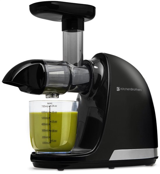 KitchenBrothers Slowjuicer - Juicer - Groenten en Fruitpers - 700ml - Zwart van KitchenBrothers