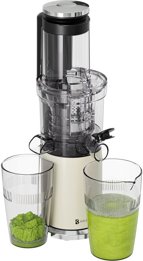 KitchenBrothers Slowjuicer - Verticaal - Juicer - Groenten en Fruitpers - 80 mm - 750 ml - Champagne van KitchenBrothers