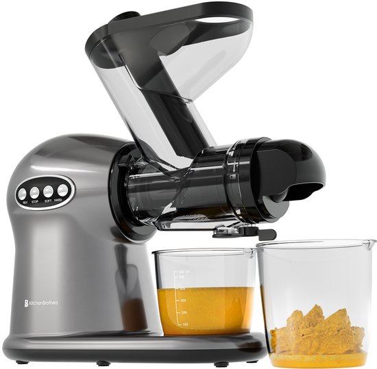 KitchenBrothers Slowjuicer XL - Juicer - Groenten en Fruitpers - 43 mm en 70 mm invoer - 500 ml - Grijs van KitchenBrothers