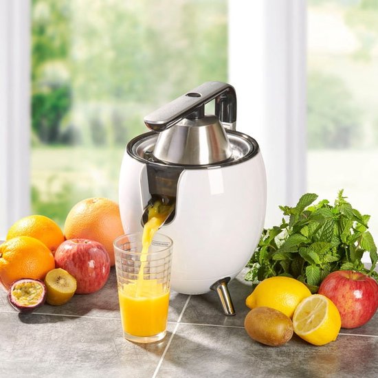 Kitchencook Presspod White - Elektrische Citruspers - 200W - 2 Perskegels - Anti-drupsysteem