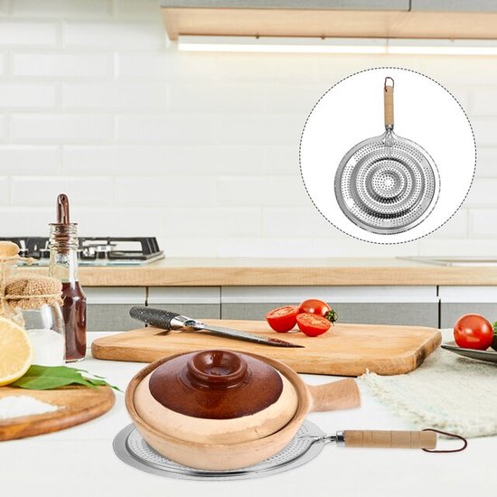 KitchenCraft Sudderplaat/Warmteverdeler met Houten Handgreep van KitchenCraft