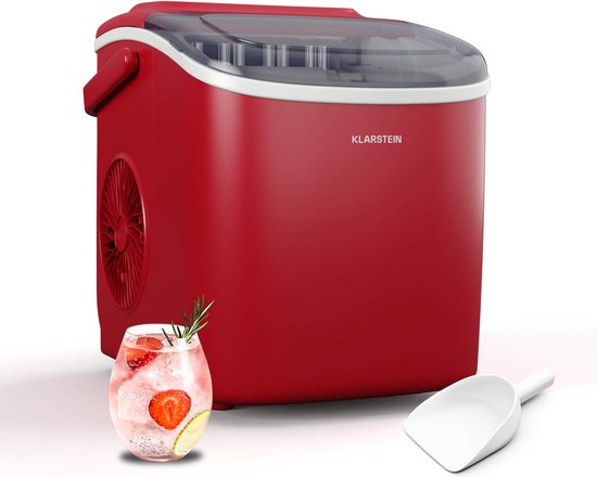 Klarstein Caldwell Ijsblokjesmachine - 12 kg per 24 uur - Display - Rood van Klarstein