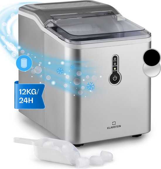 Klarstein Chillout ijsblokjesmachine kogelijs 12kg/24h watertank: 1,5 L zilver van Klarstein