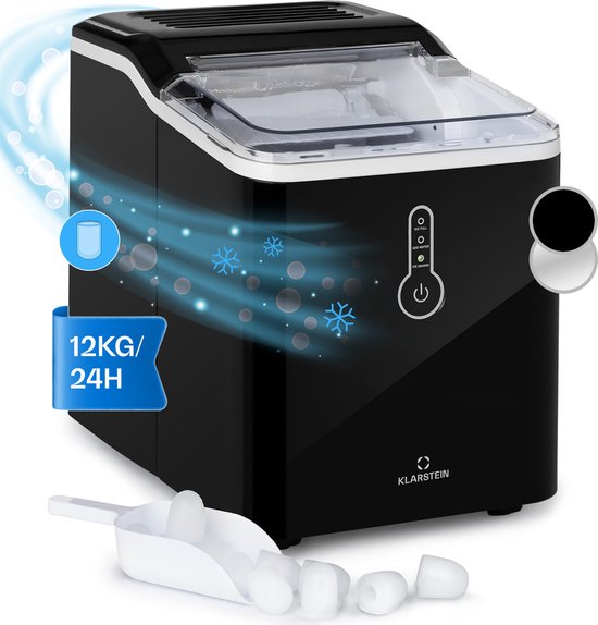 Klarstein Chillout Ijsblokjesmachine - Kogelijs - 12Kg/24H - Watertank: 1,5 Liter - Zwart van Klarstein