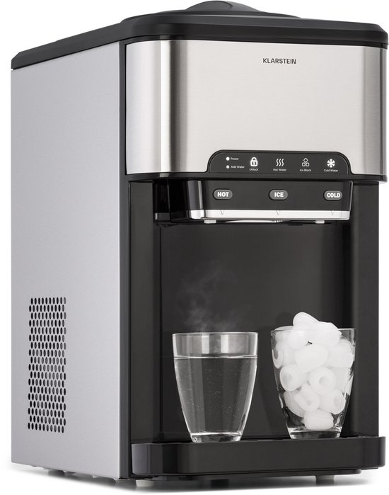 Klarstein Fast Mini Ijsblokjesmachine - Voor thuis, kamperen, catering - Zelfreinigend - 3 liter - 20 kg / 24 uur - Zilver van Klarstein