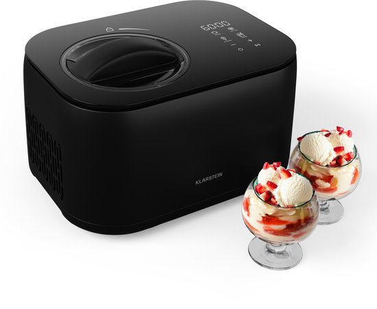 Klarstein FrostFusion IJsmachine met Compressor – 1L Capaciteit, Yoghurtfunctie, LED-Touchpaneel, Keep-Cool-Functie, Geen Voorvriezen, Makkelijk te Reinigen, RVS, 100 W van Klarstein