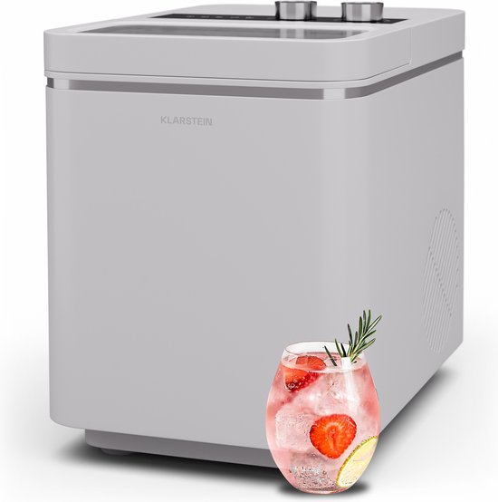 Klarstein Icecraft Ice Cube Maker - 12 kg per dag - Ijsblokjes in 6 minuten - 2 Maten - Automatische reiniging - Ijsblokjesmaker - 150 W - Ijsblokjesdispenser - Wit van Merkloos