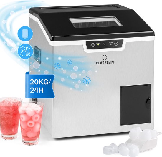 Klarstein Icefestival Bullet Ijsblokjesmaker - 400W - 1,9 Liter - 20Kg/24H - Zilver van Klarstein