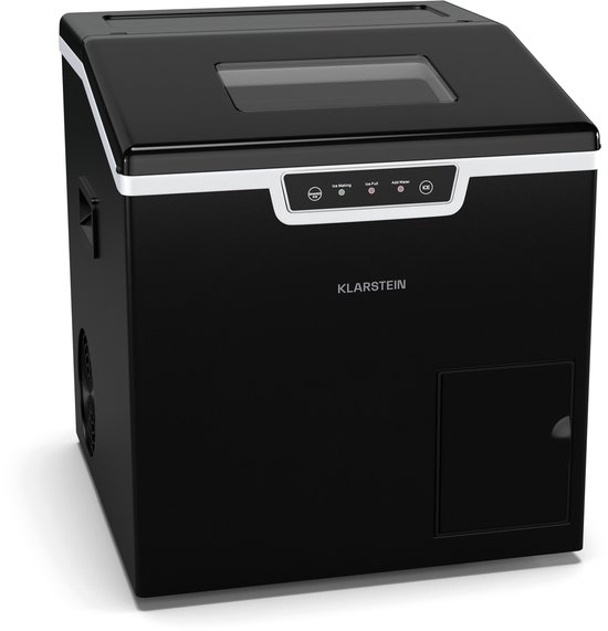 Klarstein IJsblokjesmachine Icefestival Bullet – 20 kg/24 uur, 400 W, 3 liter tank, ijsblokjes & geraspt ijs, roestvrij staal, ijsmachine voor bars, evenementen, keukens, ijsdispenser, zwart,3L 40 cm - voor Thuis voor Feest - Zelfreinigend LED