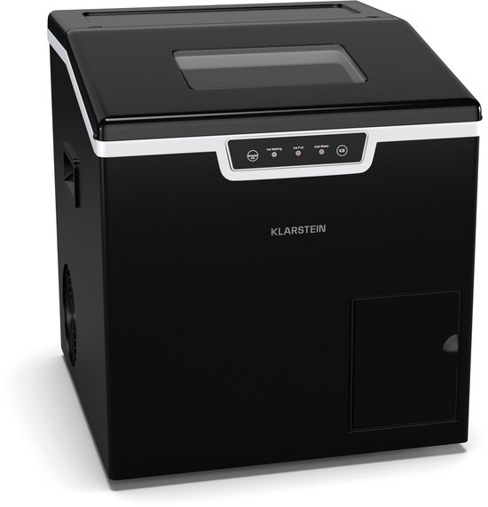 Klarstein IJsblokjesmachine Icefestival Cube - 20 kg/24 uur, 400 W, ijsblokjes en geraspt ijs, 1,9 liter opslagreservoir, automatische reiniging, zwart,1,8L 40 cm - voor Bar voor Thuis - Zelfreinigend LED Crushed Ice RVS - RVS van Klarstein