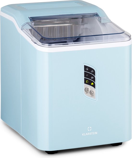 Klarstein IJsblokjesmachine Kleine , Snelle IJsblokjesmaker, Zelfreinigende IJsblokjesmachine voor Grote en Kleine IJsblokjes, met IJsblokjesreservoir, 12 kg/24 uur, 1,5 liter inhoud - Ice Cube Maker - voor Bar voor Thuis - LED IJsschep van Klarstein