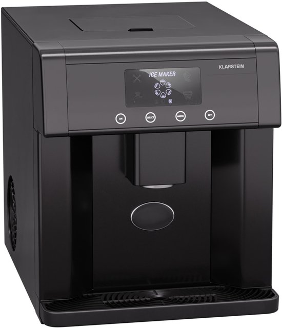 Klarstein ijsblokjesmachine – Roestvrijstalen ijsblokjesmaker, 3 ijsblokjesformaten, 12 kg/24 uur, touchscreen, 3-liter watertank, ijsblokjesdispenser, ijsmaker, zwart - IJsmachine - 1,8L - voor Thuis voor Feest - IJsschep Snel - RVS