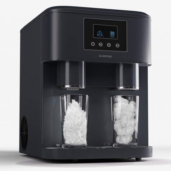 Klarstein ijsblokjesmachine voor thuis, kamperen en horeca; snelle mini-ijsblokjesmachine, professionele ijsmaker voor gemalen ijs, grote en kleine ijsblokjes, 1,8 liter watertank, 15 kg ijs in 24 uur. - IJsblokjesmaker - 120 cm - voor Feest