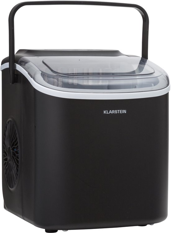Klarstein ijsblokjesmachine voor thuis, kamperen en horeca; snelle mini-ijsblokjesmachine, professionele ijsmaker voor grote en kleine ijsblokjes; zelfreinigend; watertank van 1,3 liter; 12 kg ijs in 24 uur - IJsmachine - voor Bar voor Feest - LED van Klarstein