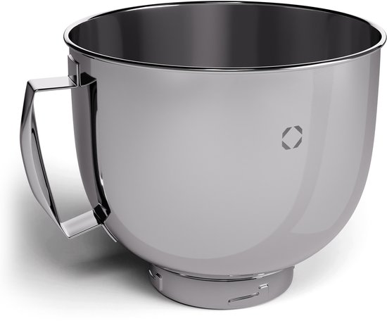Klarstein kom voor Chiara keukenmachine - 5 liter roestvrij staal, vaatwasmachinebestendig, ergonomische handgreep, compatibel met Chiara keukenmachine, BPA-vrij, perfect voor 1,5 kg deeg van Merkloos