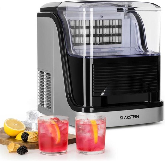 Klarstein Kristall ijsblokjesmachine kristalhelder ijs - 2 selecteerbare afmetingen - 2,5l watertank - 15 kg / 24uur van Merkloos