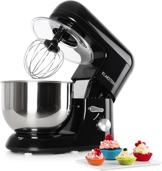 Klarstein Küchenmaschine, Knetmaschine mit 5L Schüssel, 2000W Profi Küchenmaschine mit Knethaken und Schneebesen, Universal Küchenmaschine mit 6 Stufen, Teigmaschine zum Rühren, Kneten und Aufschlagen van Klarstein