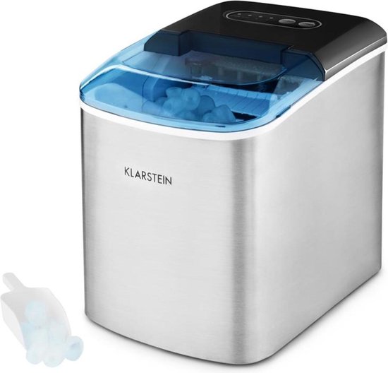 Klarstein On-The-Rocks ijsmachine LED | 12kg per 24h | 2.1l | edelstaal zwart van Klarstein