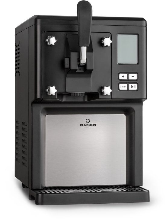 Klarstein Sweet Sundae softijsmachine – zelfkoelende compressor, zonder voorvriezen, 1,5 l, koelhoudfunctie, digitale timer, zwart