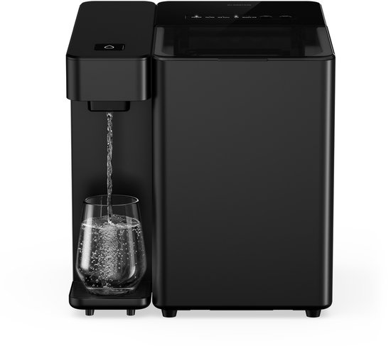 Klarstein Velaire ijsmachine & waterdispenser - IJsmachine voor op het aanrecht, 2 liter tank, 2 ijsblokjesformaten, PAC-filter, touchscreen, filterherinnering, 10 kg/24 uur, voor thuisgebruik van Merkloos