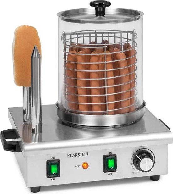 Klarstein Worstfabriek Pro 550 - Hotdog maker - 550W - 5 Liter - 30-100°C - Glas - Roestvrij staal - Zilver van Klarstein
