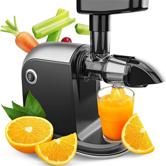 Klarven® Slowjuicer - Sapcentrifuge Groenten en Fruit - Omkeerfunctie voorkomt vastlopen, BPA-vrij, Vermogen 150 W - Grijs B 33 x D 21 x H 44 cm