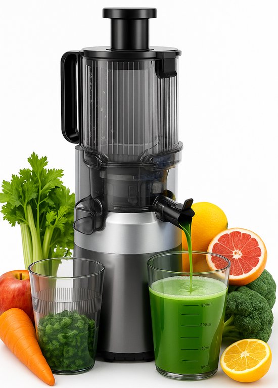 Klausberg KB-7881 Slowjuicer – Groenten- en Fruitpers | Cold Press | Brede XXL 113mm Invoer | RVS Behuizing | Stille Werking van Klausberg