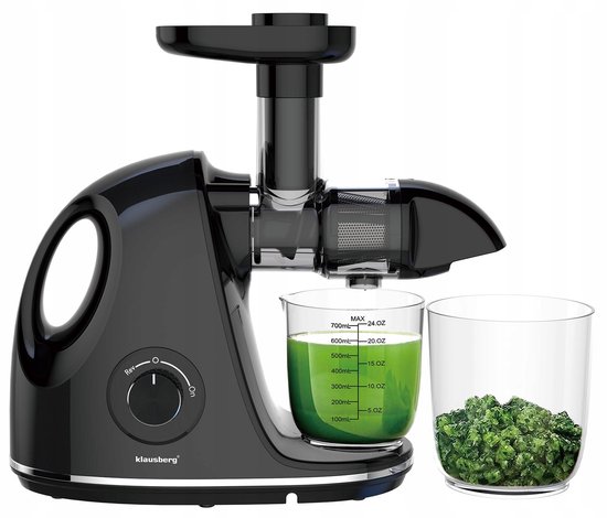 Klausberg Slow Juicer KB-7861 – 150W | Cold Press | Stille Juicer voor Groente, Fruit & Kruiden – BPA-vrij – Zwart - 700ml van Klausberg