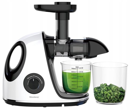 Klausberg Slow Juicer KB-7864 – 150W | Cold Press | Stille Juicer - Groenten en Fruitpers – Met Pulpreservoir - Juice Maker - Wit van Klausberg