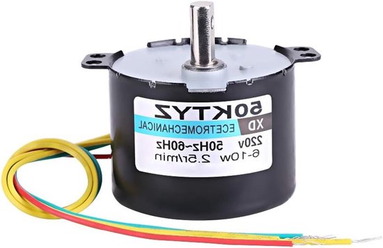 Kleine elektrische permanente magnetische synchrone motor 220V 10W met hoge koppel en metalen tandwielen voor draaiplateau en rotisserie (2.5/20RPM)