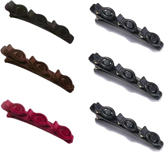 Kleine fluwelen haarclips voor dames, 6 stuks, ideaal voor haarstyling, plat en veelzijdig haaraccessoire van Merkloos