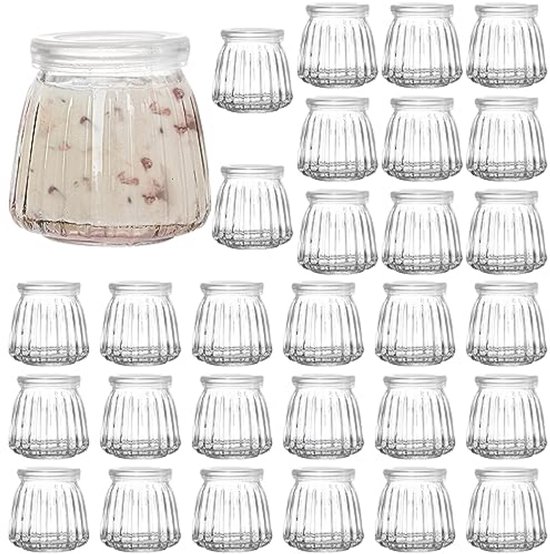 Kleine yoghurtglazen 118 ml - Perfect voor jam, honing, huwelijksgeschenken en babyvoeding - Set van 30 stuks van Merkloos