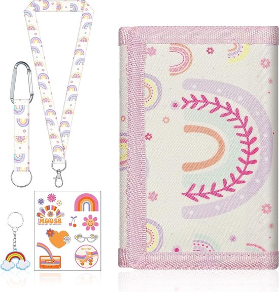 Kleurrijke kinderrugzak met regenboogdesign, ideaal voor school, uitjes en spelletjes van Merkloos