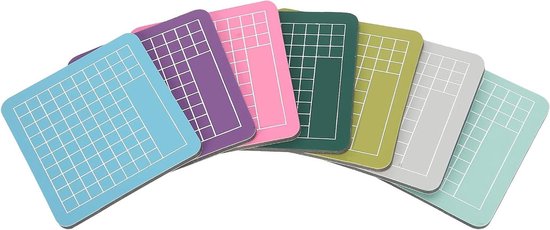 Kleurrijke Snijmat Set van 7 Stuks voor Handwerk en DIY Carving - Mini Mat 2.4 x 2.4 inch, Perfect voor Creatieve Projecten en Accessoires