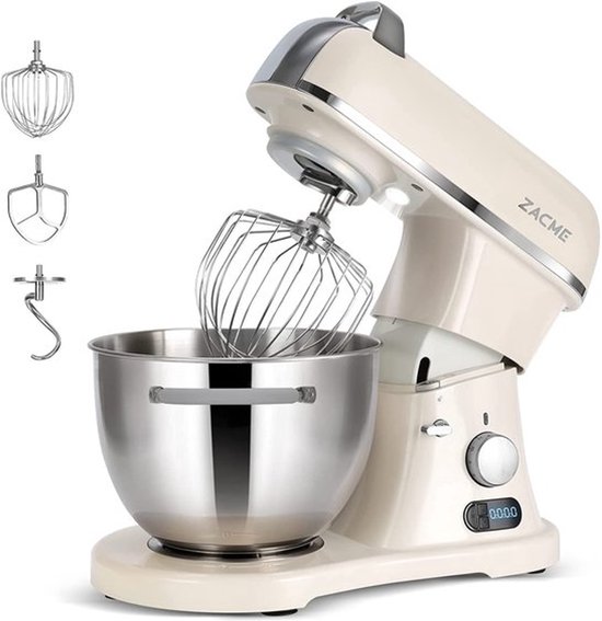 KMA0270 Keukenmachine, kneedmachine, 8L voedselmixer met display, 1500 W elektrische keukenmixer met tandhaak, draadwiel en beater, 11-speed Staande mixer,Commercieel gebruik
