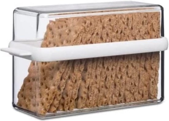 Knäckebrödtrommel wit - transparant en geschikt voor een verpakking knäckebröd, SAN/TPE, 9 x 12,8 cm van RIG-TIG