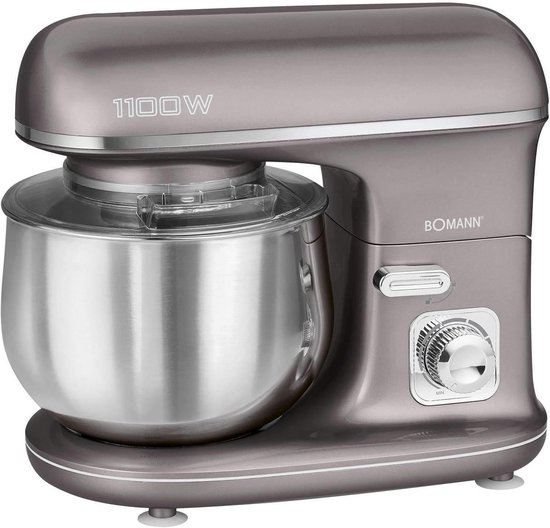 Kneedmachine 1100W met 5L RVS Kom - Krachtige Keukenmachine voor Deeg en Beslag van Merkloos