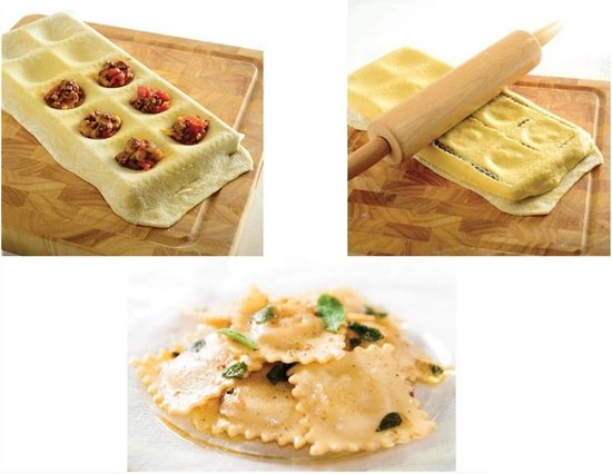 Knoedelfabrikant Pierogie en Ravioliform Mulpocketvormer deegpers - taartvorm - ravioli-stempel en raviolisnijder - gebakgereedschap #4 van Mulpocket