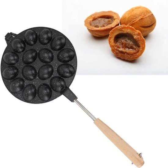 Koekjesmaker - Walnootvorm - Thuis bakken - Dubbelzijdig non-stick - 707 gram