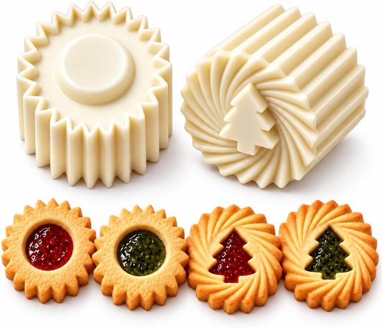 Koekjesvorm 'kerstboom', dubbelzijdige uitsteekvormenset, set van 2