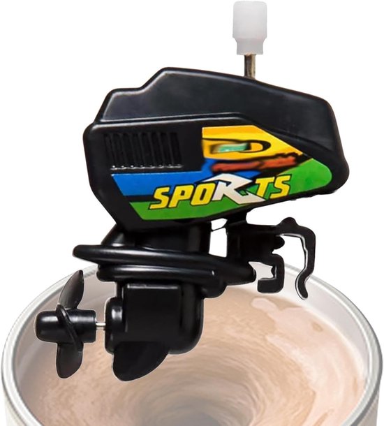 Koffie Mixer - Drank Roerder - Interessante Koffie - Boot Motor Design - 6.5cm - Zwart
